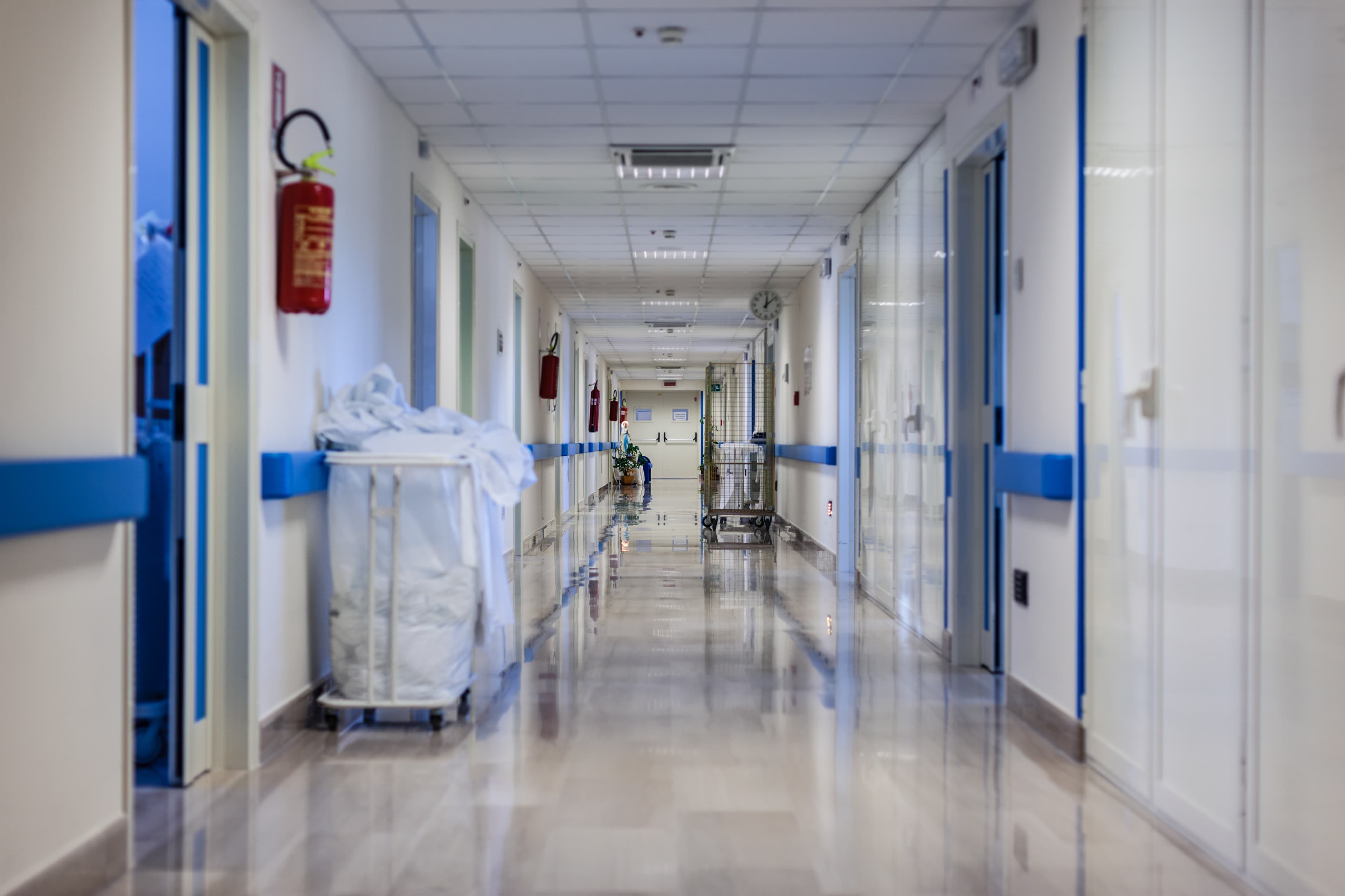 Hospital corridor interior.